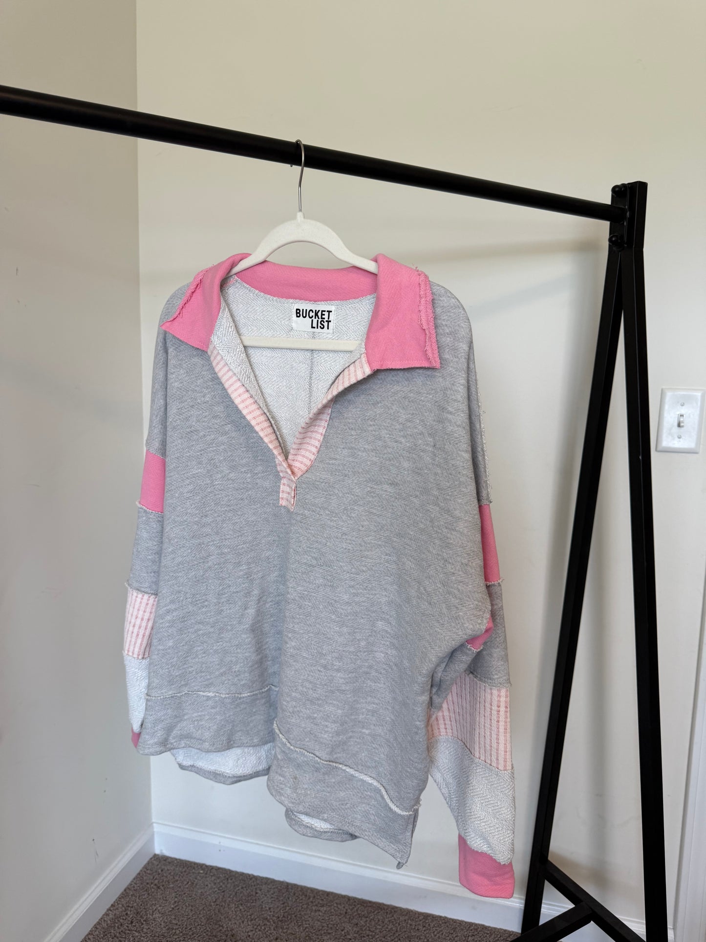 Rose Colorblock Pullover