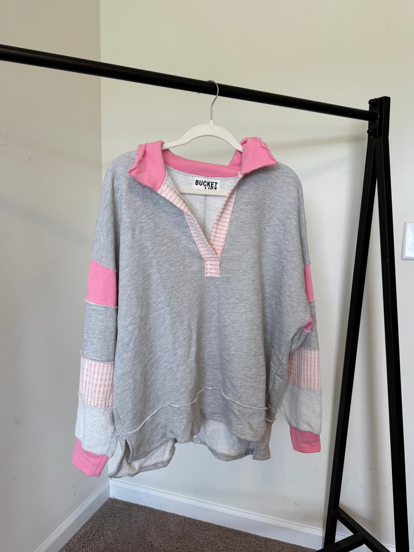Rose Colorblock Pullover